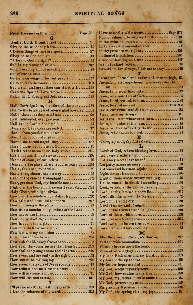 Spiritual songs, for social worship: adapted to the use of families and private circles in seasons of revival, to missionary meetings, to the monthly concert, and other occasions of special interest page 335
