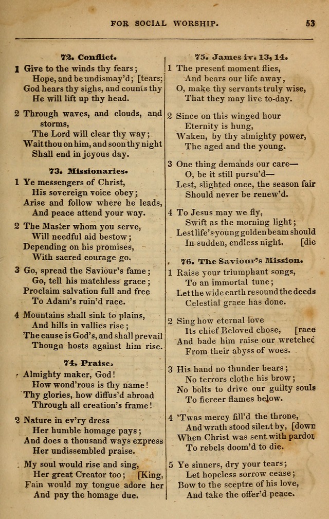 Spiritual songs, for social worship: adapted to the use of families and private circles in seasons of revival, to missionary meetings, to the monthly concert, and other occasions of special interest page 62