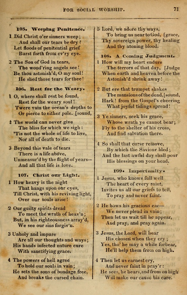 Spiritual songs, for social worship: adapted to the use of families and private circles in seasons of revival, to missionary meetings, to the monthly concert, and other occasions of special interest page 80