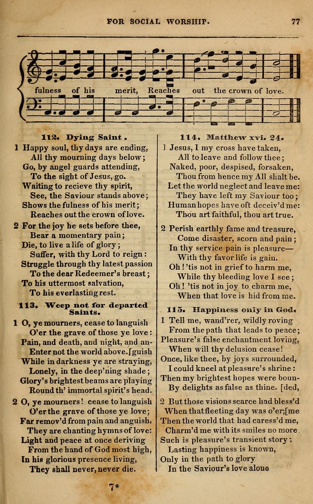Spiritual songs, for social worship: adapted to the use of families and private circles in seasons of revival, to missionary meetings, to the monthly concert, and other occasions of special interest page 86