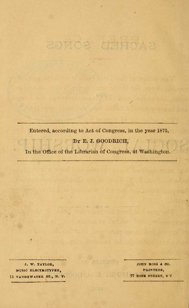 Sacred Songs for Social Worship page 2