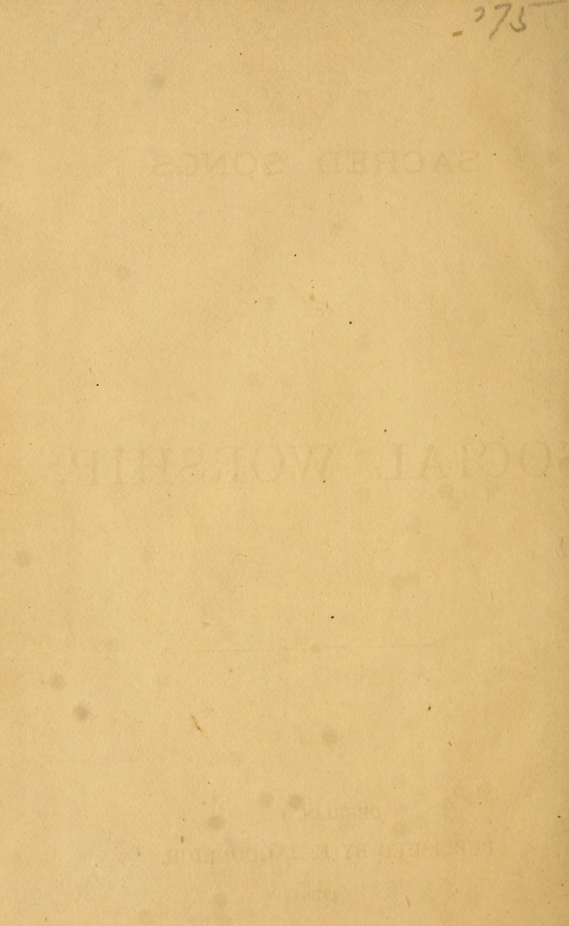 Sacred Songs for Social Worship page vi