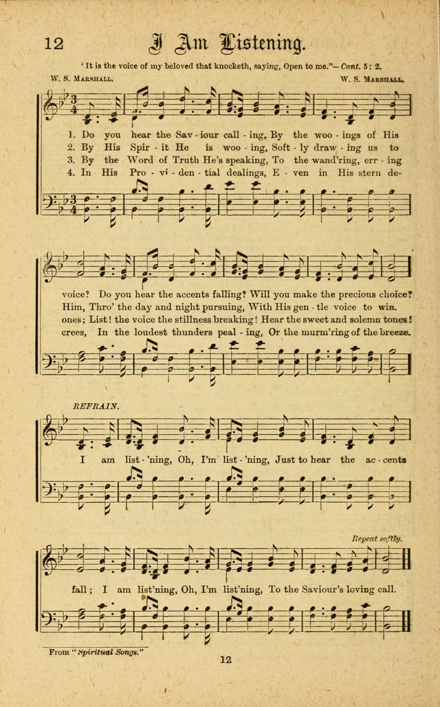 Songs of Salvation: as Used by Crossley and Hunter in Evangelistic Meetings: and adapted for the church, grove, school, choir and home page 12