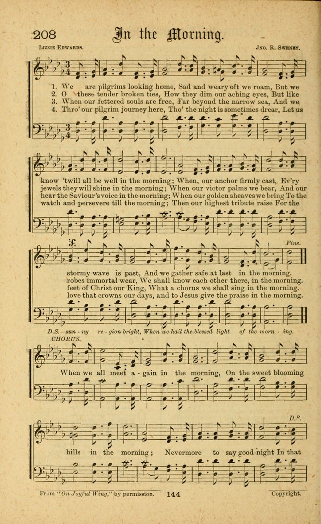 Songs of Salvation: as Used by Crossley and Hunter in Evangelistic Meetings: and adapted for the church, grove, school, choir and home page 144