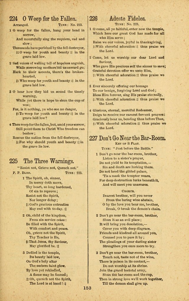 Songs of Salvation: as Used by Crossley and Hunter in Evangelistic Meetings: and adapted for the church, grove, school, choir and home page 153
