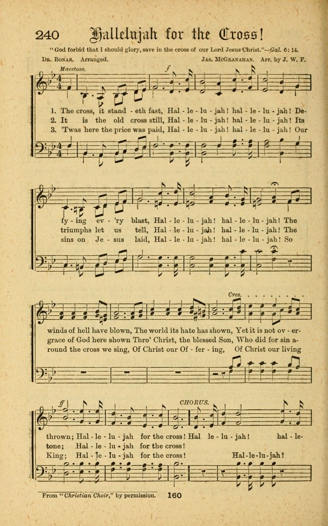 Songs of Salvation: as Used by Crossley and Hunter in Evangelistic Meetings: and adapted for the church, grove, school, choir and home page 160
