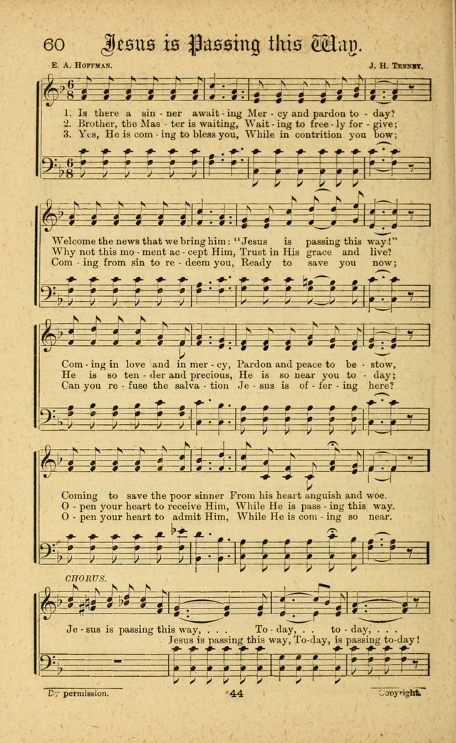 Songs of Salvation: as Used by Crossley and Hunter in Evangelistic Meetings: and adapted for the church, grove, school, choir and home page 44