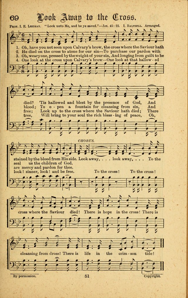 Songs of Salvation: as Used by Crossley and Hunter in Evangelistic Meetings: and adapted for the church, grove, school, choir and home page 51