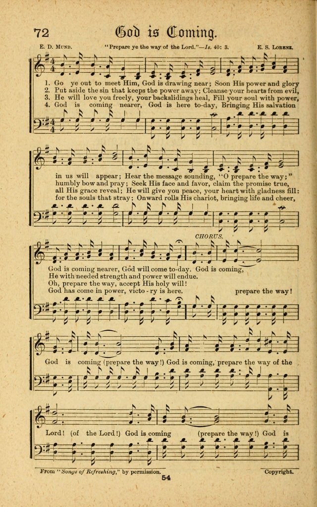 Songs of Salvation: as Used by Crossley and Hunter in Evangelistic Meetings: and adapted for the church, grove, school, choir and home page 54