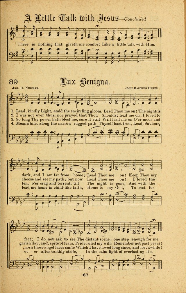 Songs of Salvation: as Used by Crossley and Hunter in Evangelistic Meetings: and adapted for the church, grove, school, choir and home page 67