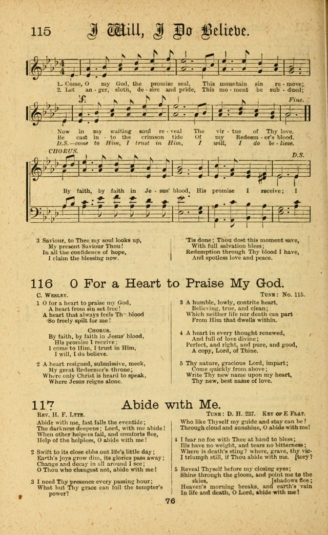 Songs of Salvation: as Used by Crossley and Hunter in Evangelistic Meetings: and adapted for the church, grove, school, choir and home page 76