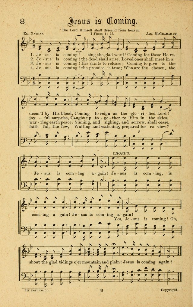 Songs of Salvation: as Used by Crossley and Hunter in Evangelistic Meetings: and adapted for the church, grove, school, choir and home page 8