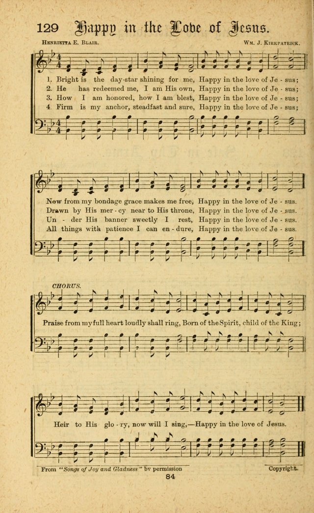 Songs of Salvation: as Used by Crossley and Hunter in Evangelistic Meetings: and adapted for the church, grove, school, choir and home page 84
