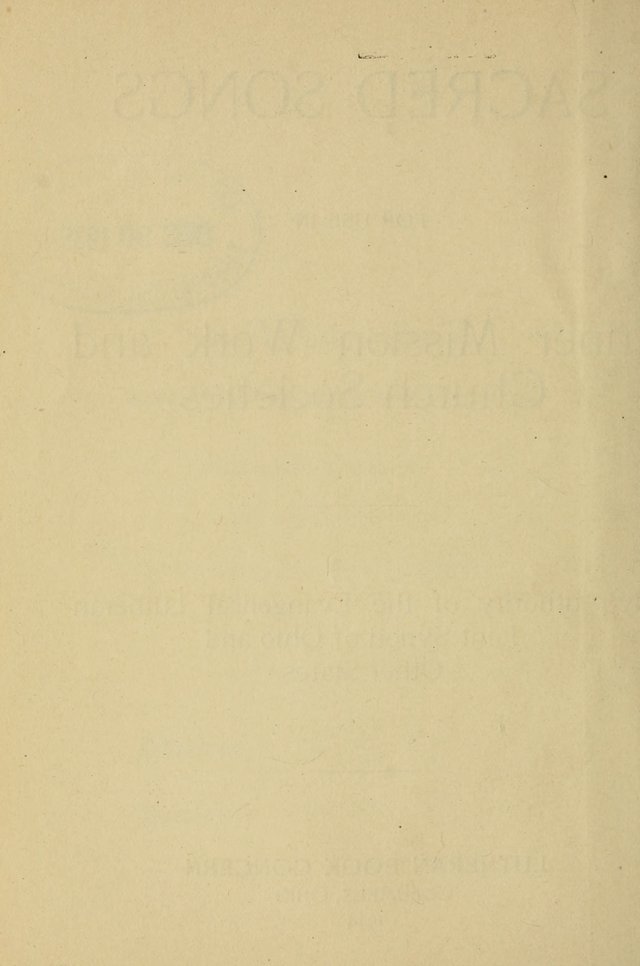 Sacred Songs: for use in inner mission work and church societies page 2