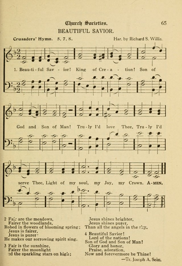 Sacred Songs: for use in inner mission work and church societies page 65