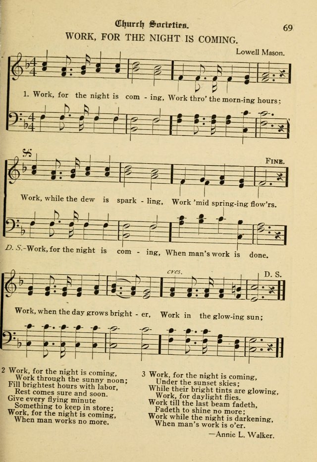 Sacred Songs: for use in inner mission work and church societies page 69