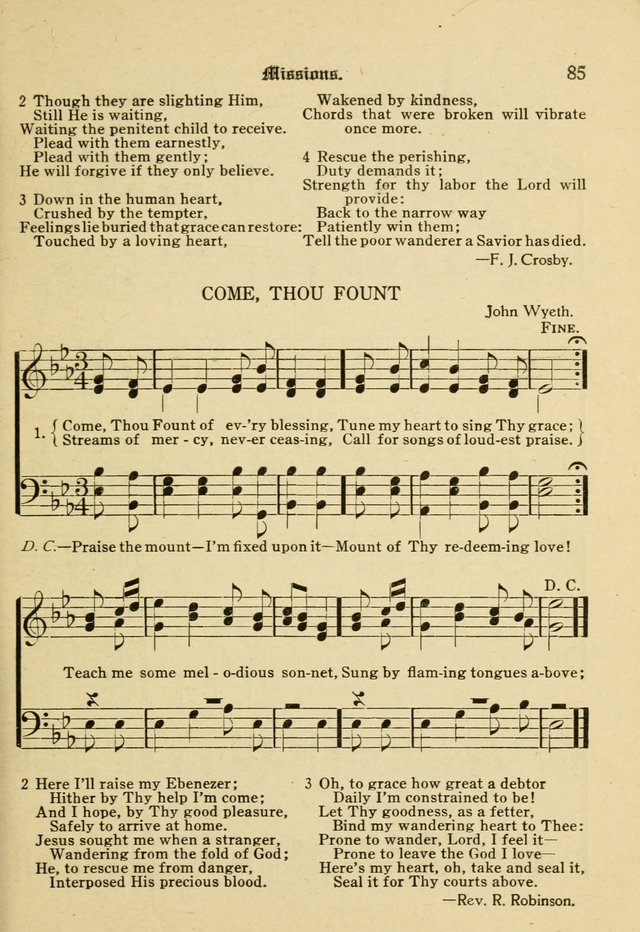 Sacred Songs: for use in inner mission work and church societies page 85