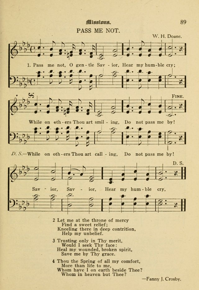 Sacred Songs: for use in inner mission work and church societies page 89