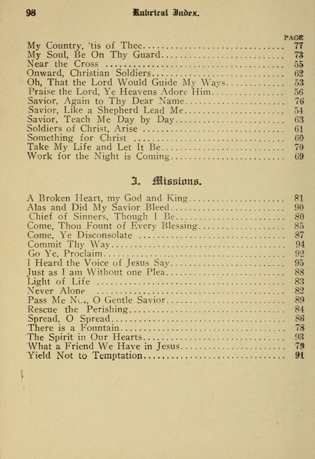 Sacred Songs: for use in inner mission work and church societies page 98