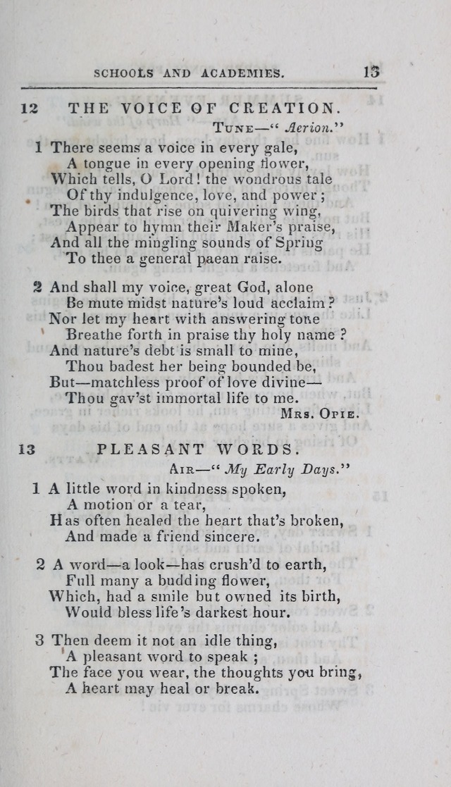 A Selection of Sacred Songs: for the use of schools and academies page 13