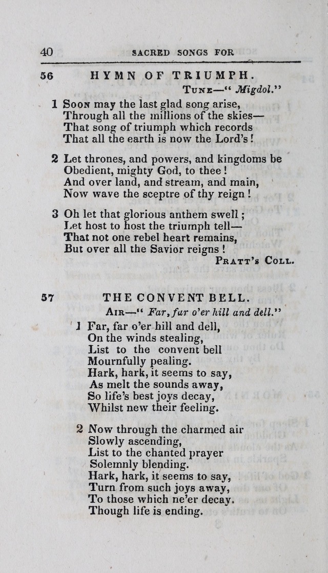 A Selection of Sacred Songs: for the use of schools and academies page 40