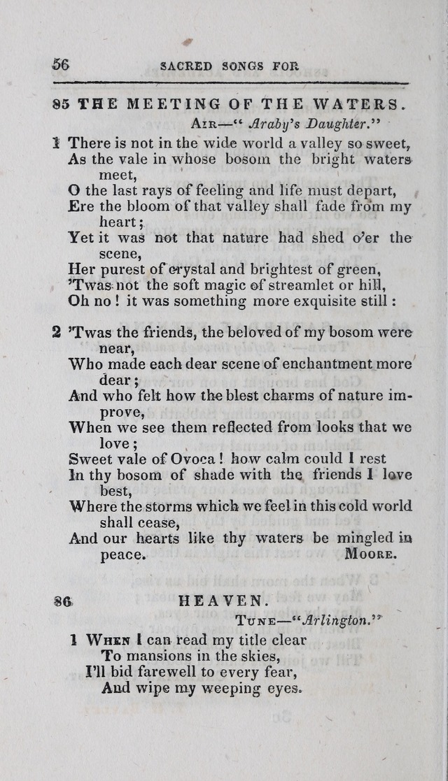 A Selection of Sacred Songs: for the use of schools and academies page 56