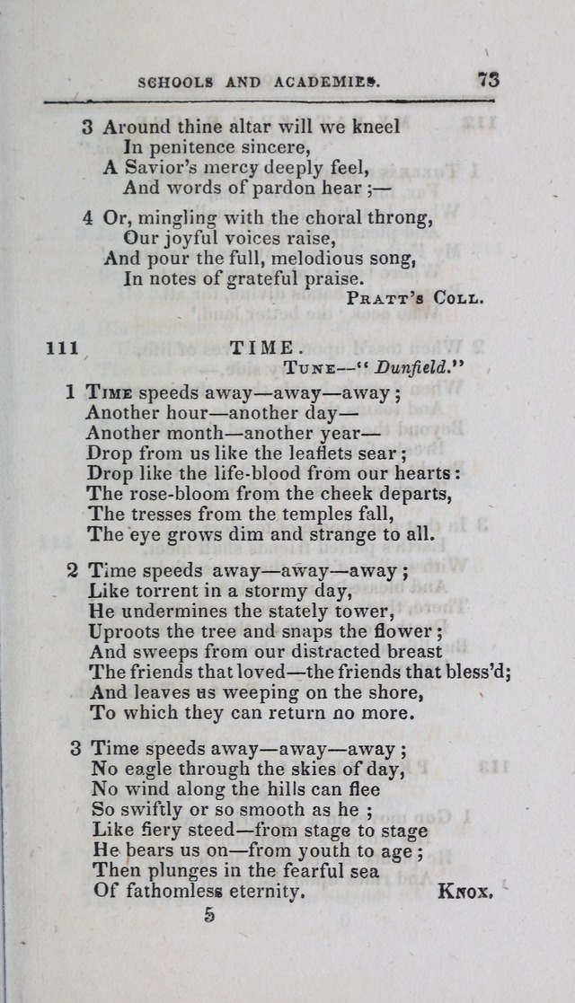 A Selection of Sacred Songs: for the use of schools and academies page 73