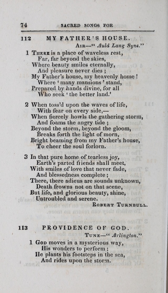 A Selection of Sacred Songs: for the use of schools and academies page 74