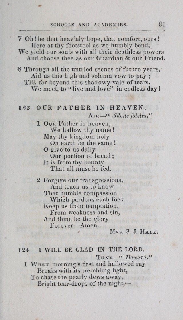 A Selection of Sacred Songs: for the use of schools and academies page 81