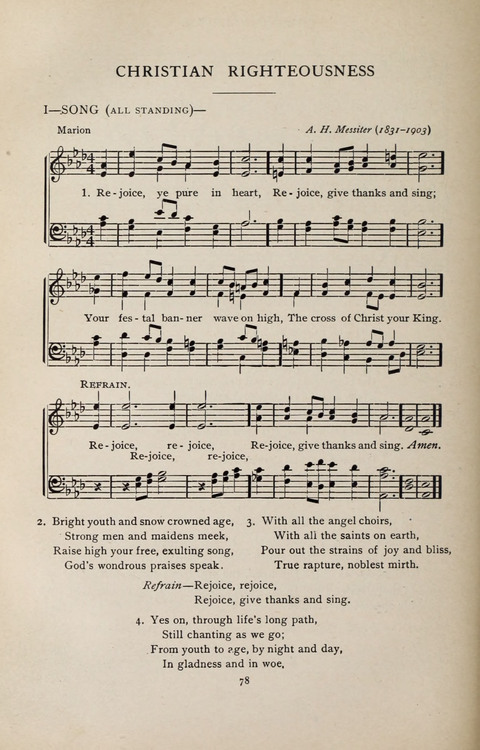 Scripture and Song in Worship: A service book for the Sunday School page 78
