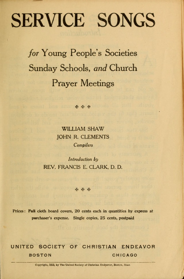 Service Songs for Young People