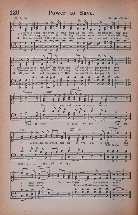 Songs of Triumph Nos. 1 and 2 Combined: 201 choice new hymns for choirs, solo singers, the home circle, etc. page 110