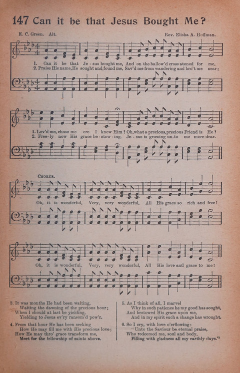 Songs of Triumph Nos. 1 and 2 Combined: 201 choice new hymns for choirs, solo singers, the home circle, etc. page 137