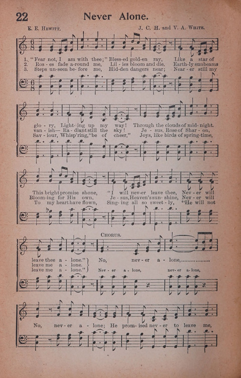 Songs of Triumph Nos. 1 and 2 Combined: 201 choice new hymns for choirs, solo singers, the home circle, etc. page 22