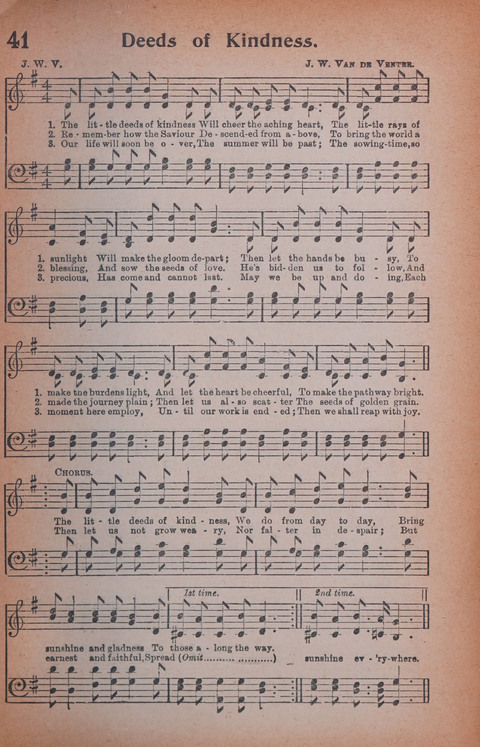 Songs of Triumph Nos. 1 and 2 Combined: 201 choice new hymns for choirs, solo singers, the home circle, etc. page 41