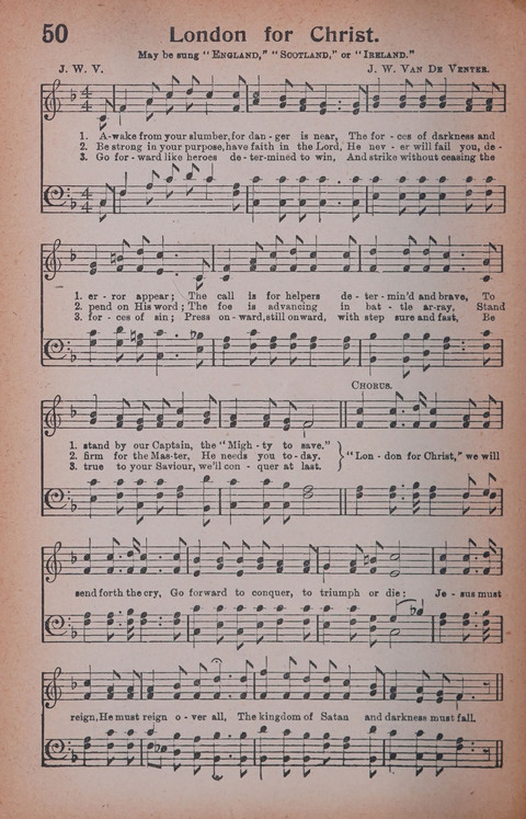 Songs of Triumph Nos. 1 and 2 Combined: 201 choice new hymns for choirs, solo singers, the home circle, etc. page 50