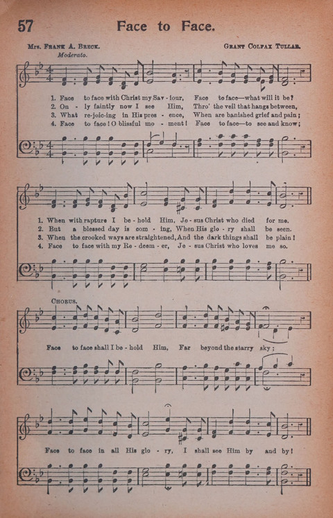 Songs of Triumph Nos. 1 and 2 Combined: 201 choice new hymns for choirs, solo singers, the home circle, etc. page 57