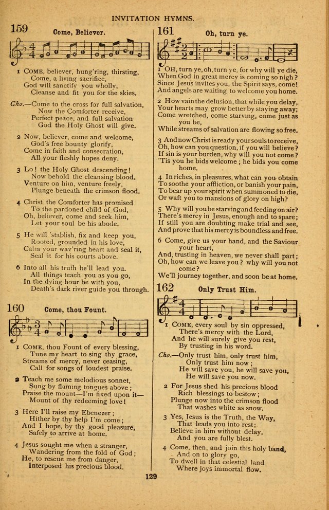 The Silver Trumpet: a collection of new and selected hymns; for use in public worship, revival services, prayer and social meetings, and Sunday schools page 129