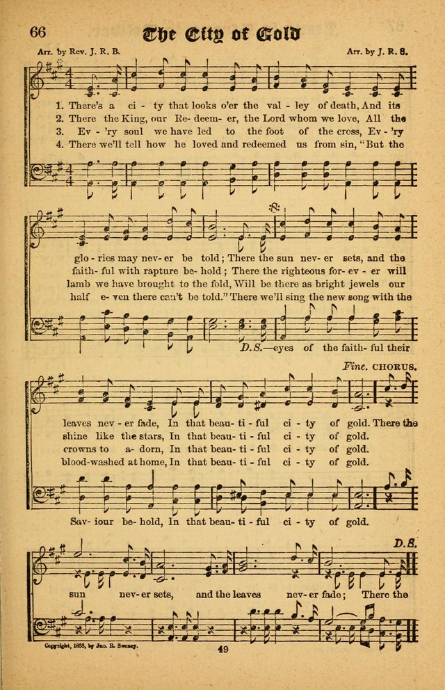 The Silver Trumpet: a collection of new and selected hymns; for use in public worship, revival services, prayer and social meetings, and Sunday schools page 49