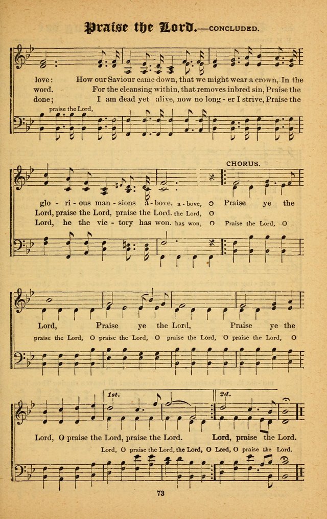 The Silver Trumpet: a collection of new and selected hymns; for use in public worship, revival services, prayer and social meetings, and Sunday schools page 73