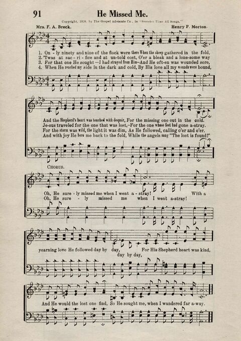 Sweeter Than All Songs: containing many new songs, a number of the popular songs of to-day, with many familiar hymns; for all occasions of Christian work and worship  page 82
