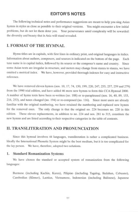 Sound the Bamboo: CCA Hymnal 2000 page xv