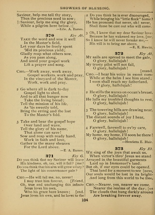 The Sacred Trio: comprising Redemption Songs, Showers of Blessing, The Joyful Sound (Word ed.) page 106