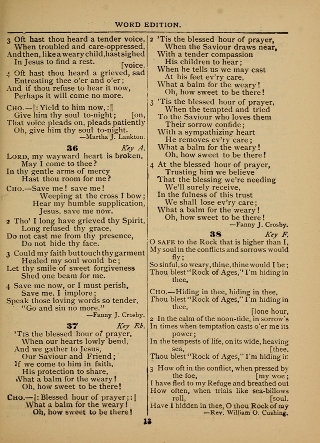 The Sacred Trio: comprising Redemption Songs, Showers of Blessing, The Joyful Sound (Word ed.) page 13