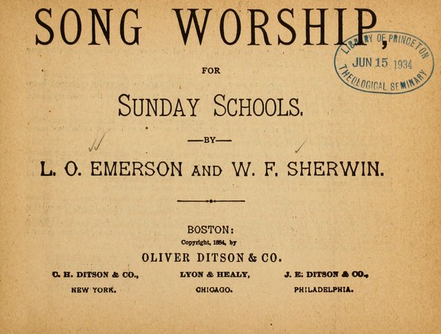 Song Worship for Sunday Schools page v