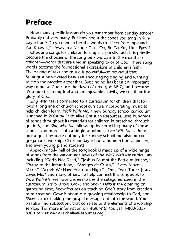 Sing With Me page iii