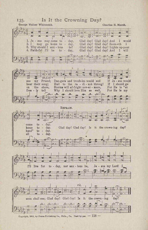 Song and Story: a collection of gospel songs and hymns for use in Sabbath schools, revivals and general public worship page 116