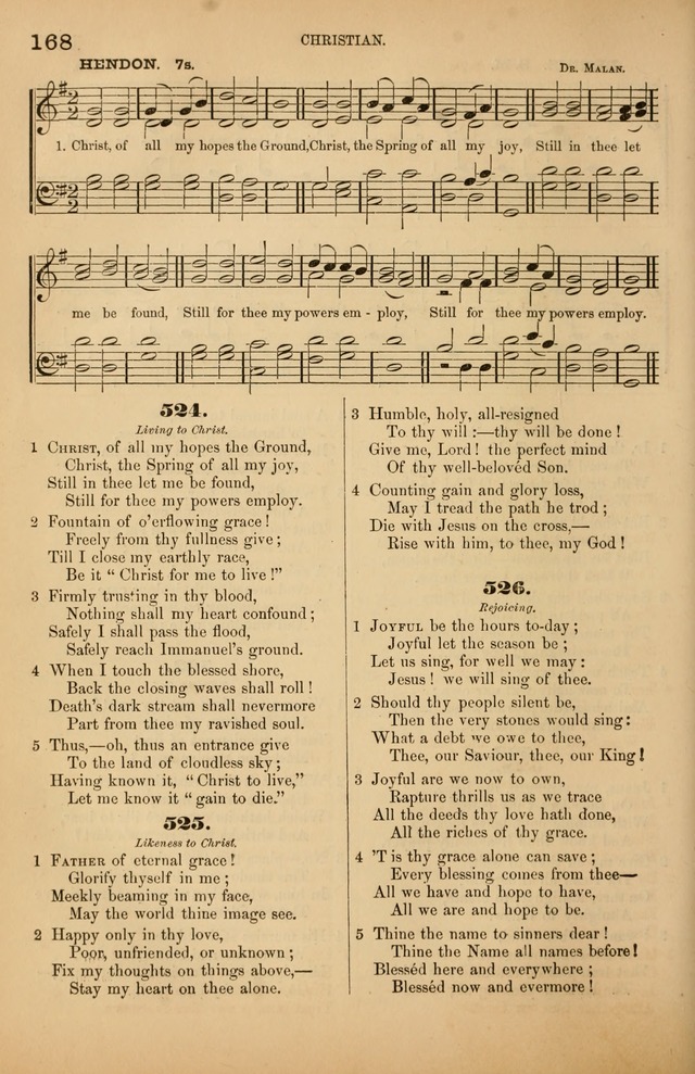 Songs of the Church: or, hymns and tunes for Christian worship page 168