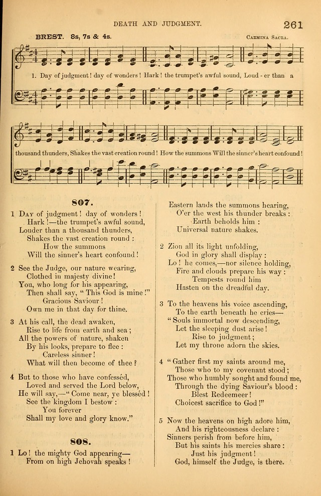 Songs of the Church: or, hymns and tunes for Christian worship page 261