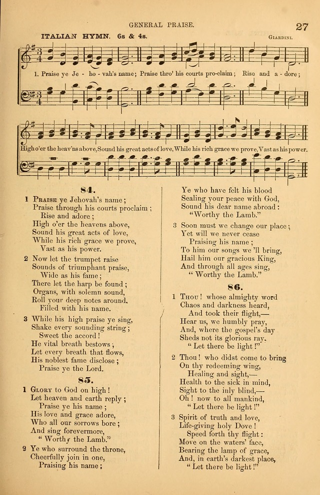 Songs of the Church: or, hymns and tunes for Christian worship page 27